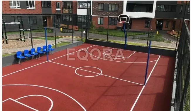 Бесшовное покрытие из резиновой крошки для баскетбольной площадки в Одесском