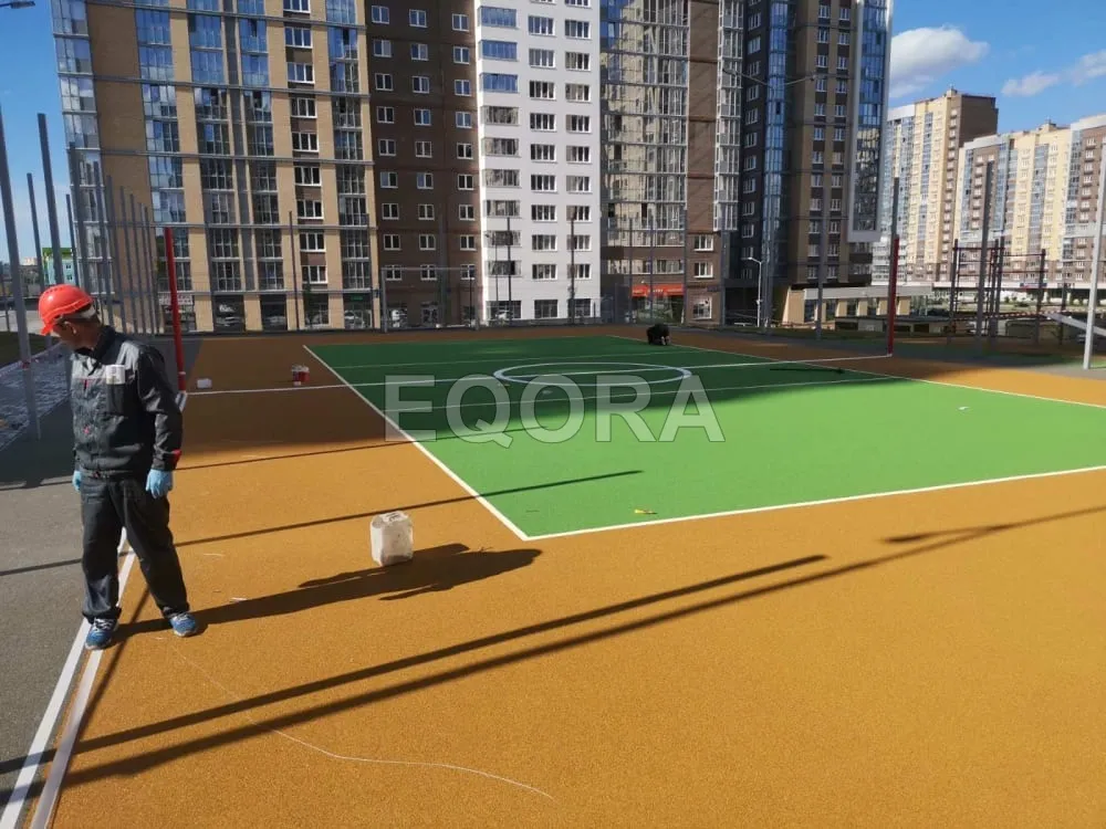Из чего состоит бесшовное резиновое покрытие в Одесском?